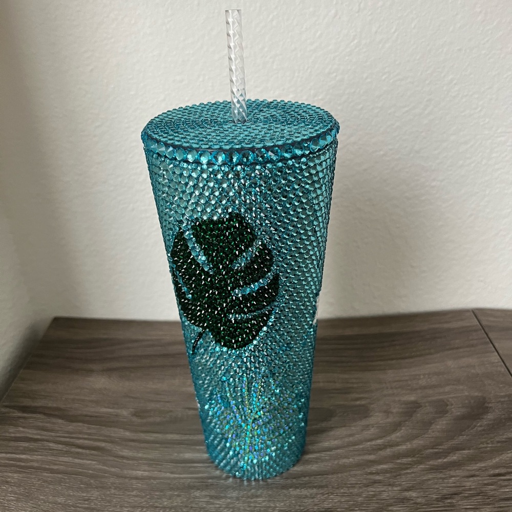 Starbucks Studded Custom Venti Tumbler Hawaii Floral Monstera - Picture 4 of 6